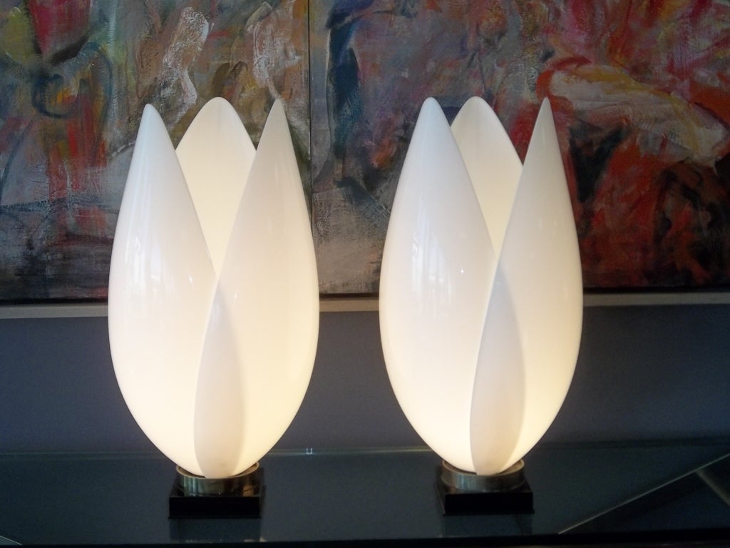 Plexiglass Pair Rougier Tulip Lamps