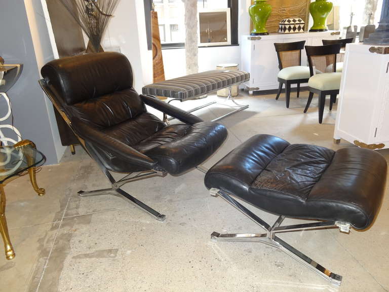 mid century chair and ottoman