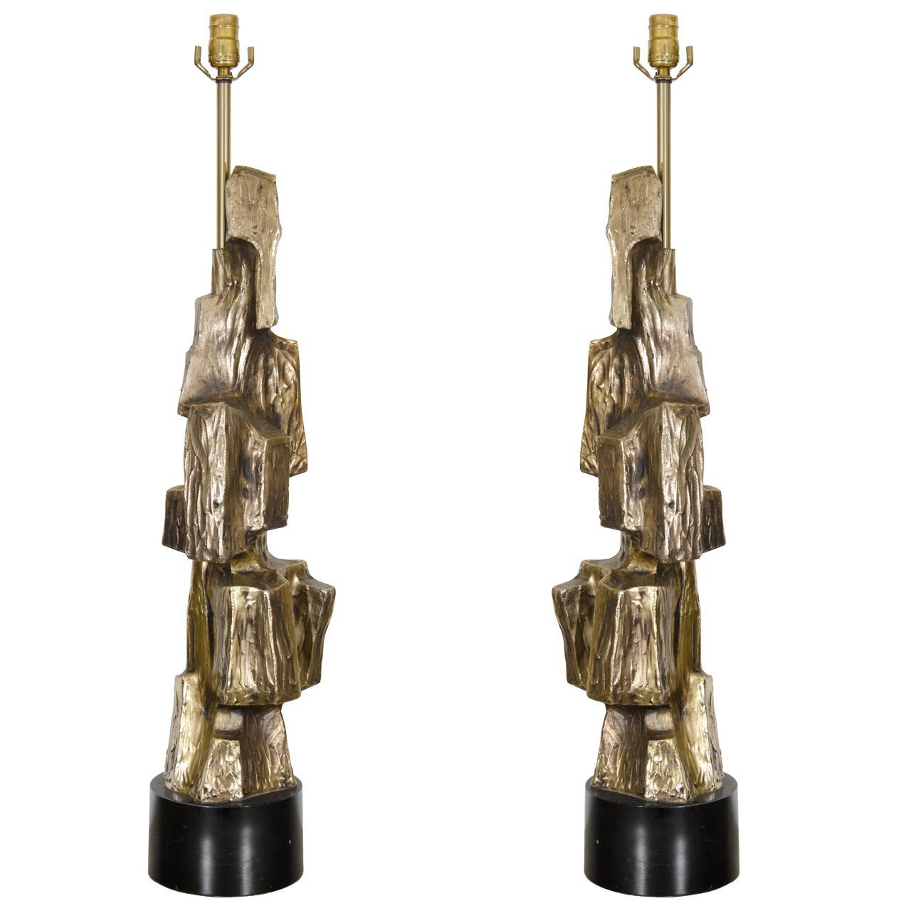 Pair of Brutalist Style Lamps