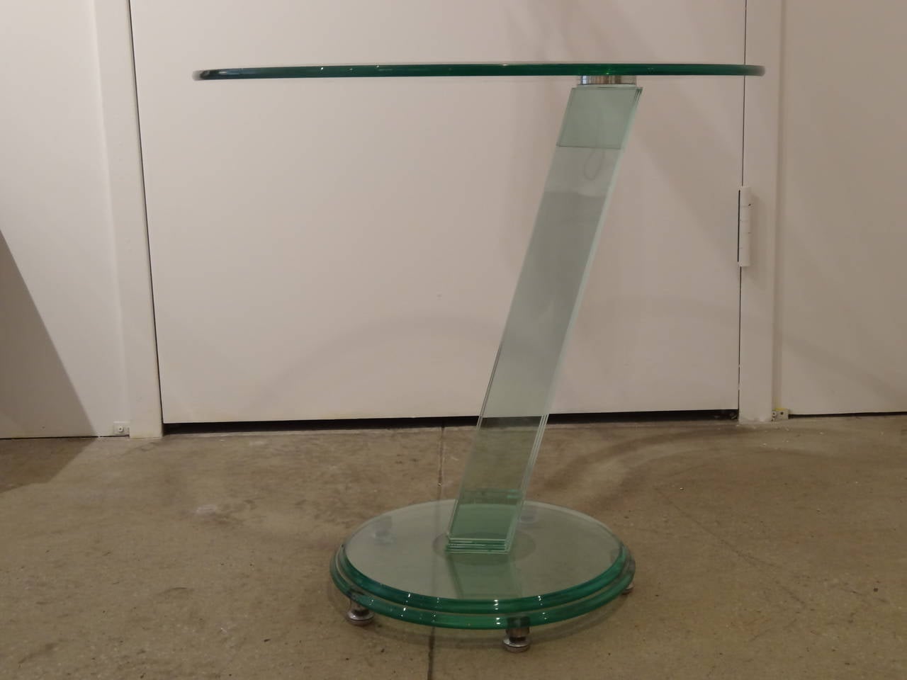 Modern Pair of Fontana Arte Style Glass Tables