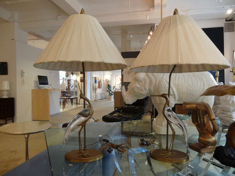 Pair Murano Birds Mounted as Lamps by Chapman In Good Condition In North Miami, FL