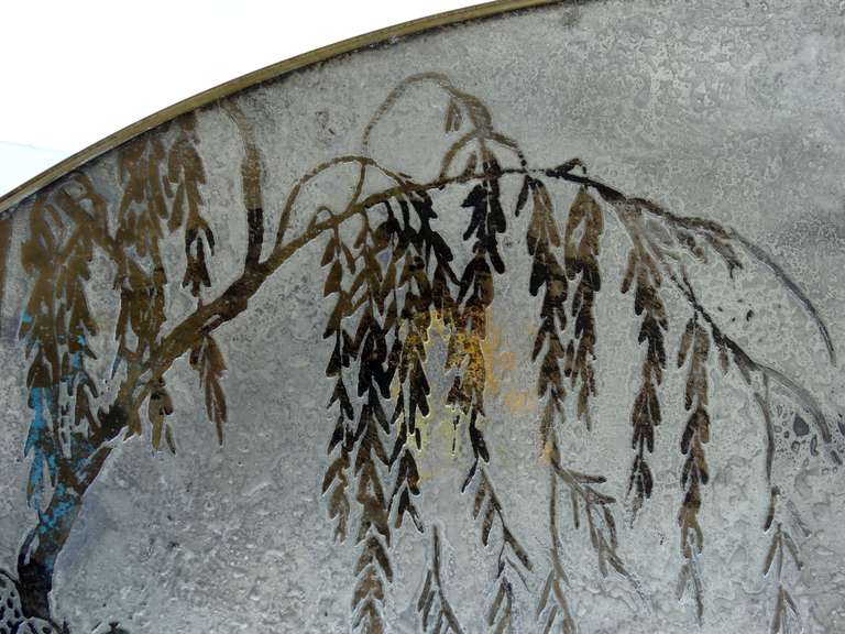 Late 20th Century Philip and Kelvin Laverne Etched Bronze Chan Cocktail Table