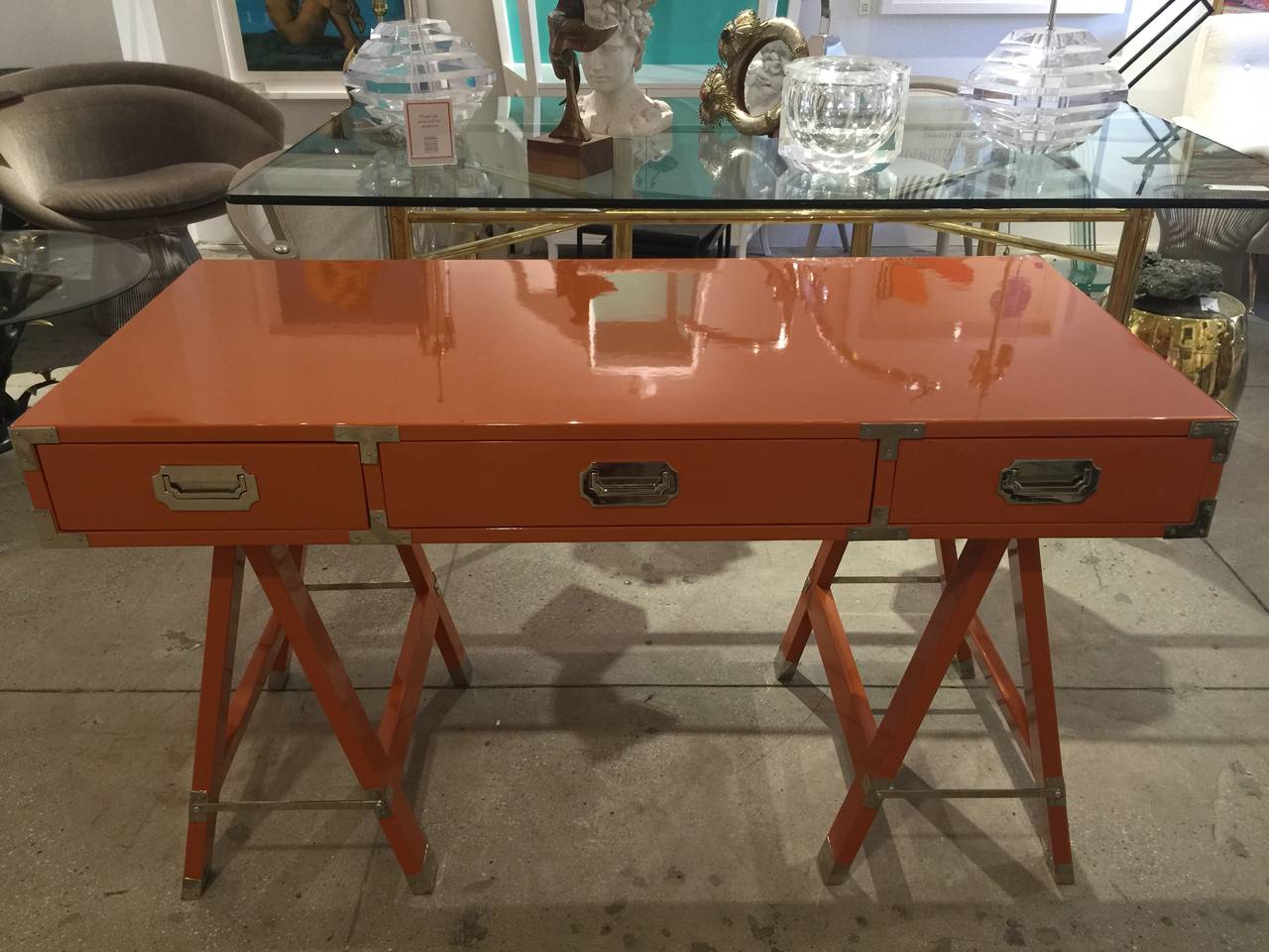 Lacquered Campaign Style Desk