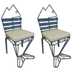 Pair Whimsical "Fish" Side Chairs