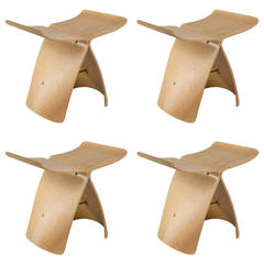Set of four Sori Yanagi Butterfly Stools