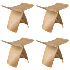 Set of four Sori Yanagi Butterfly Stools