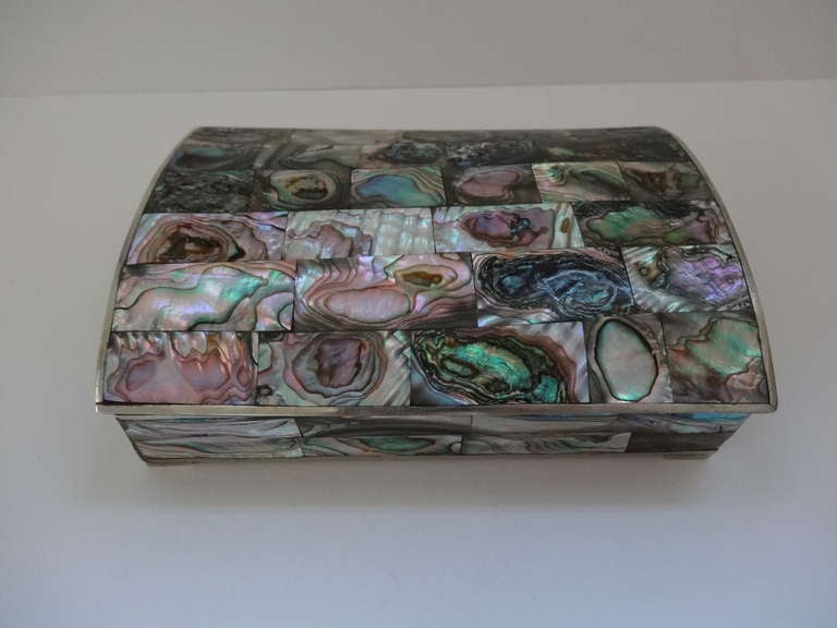 Mexican Abalone Shell/ Silverplate Box
