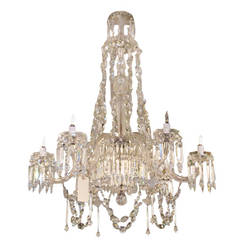 Antique 19th Century Crystal Chandelier Converted Gas Fixture