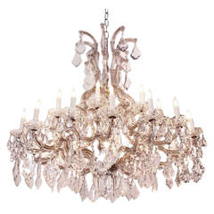 Antique Marie Therese Crystal and Glass Chandelier