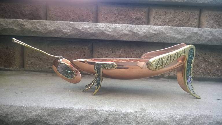 Mixed Metal/abalone Inlaid Grasshopper