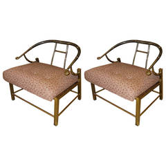Pair of Brass Lounge Chairs by Mastercraft