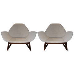 Pair of Danish Modern Style Club Chairs