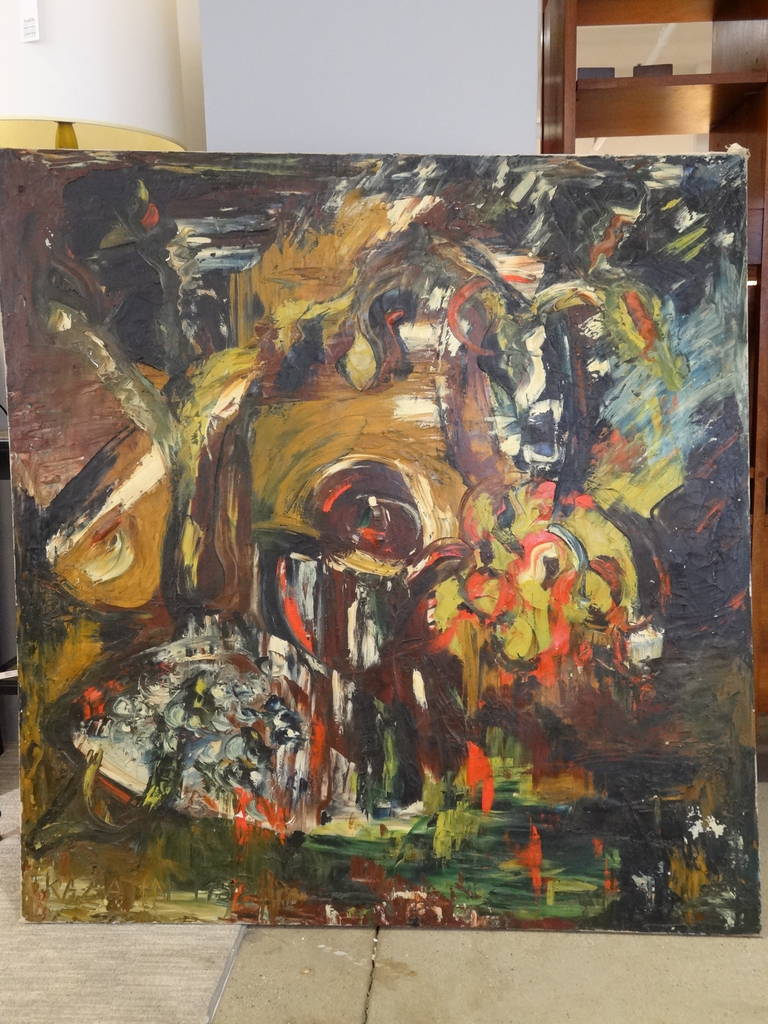 Modern painting by Jonh Kazann who was part of the artist community at 10th street NYC from the early 1950s through the mid-1960s and beyond.
