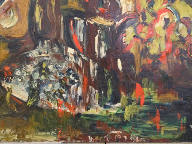 American Mid-Century Painting by Kazann, 1952