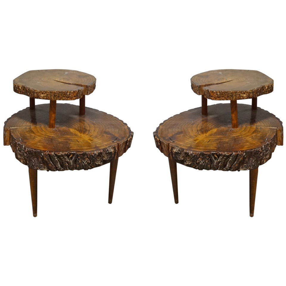Pair of Two Tiered Side Tables