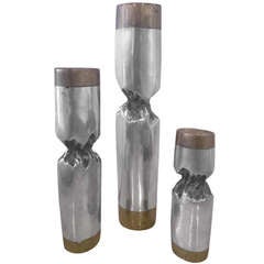 Brass and Chrome Candlesticks