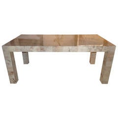 Karl Springer Style Laquered Goatskin Table