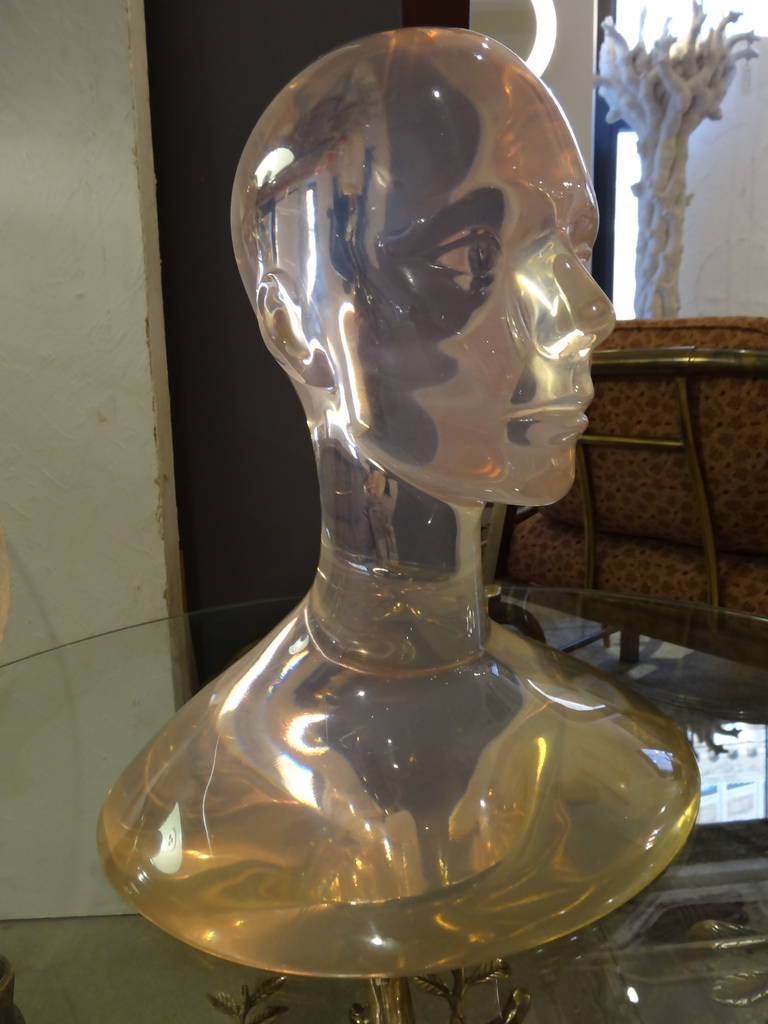 20th Century Lucite Bust, 1980s