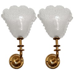 Pair of Barovier Murano Glass Sconces