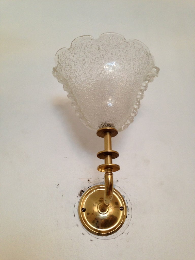 Pair of Barovier Murano Glass Sconces In Excellent Condition In New York, NY