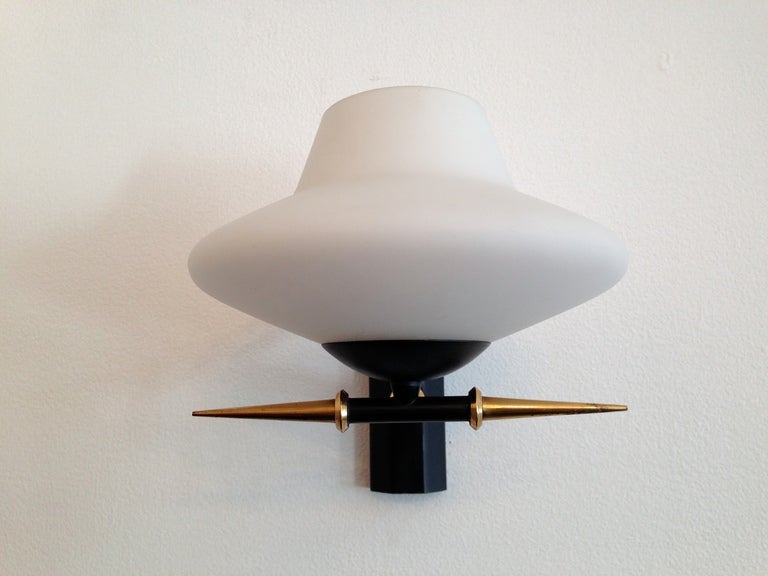 Pair of French Lunel 1960s Wall Lights In Excellent Condition In New York, NY