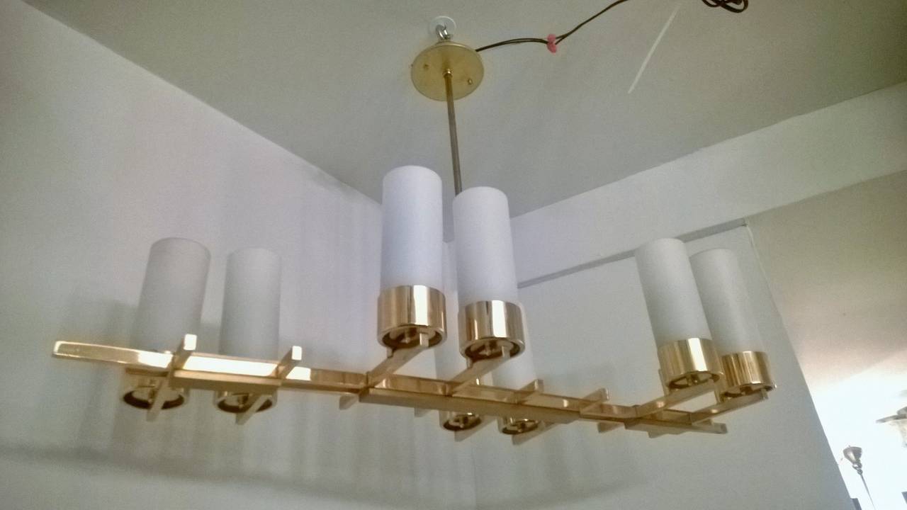 Mid-20th Century French 1960s Modernist Chandelier