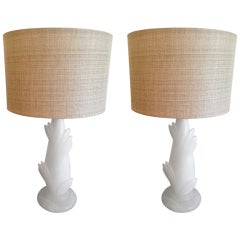 Pair of 30's Alabaster Table lamps