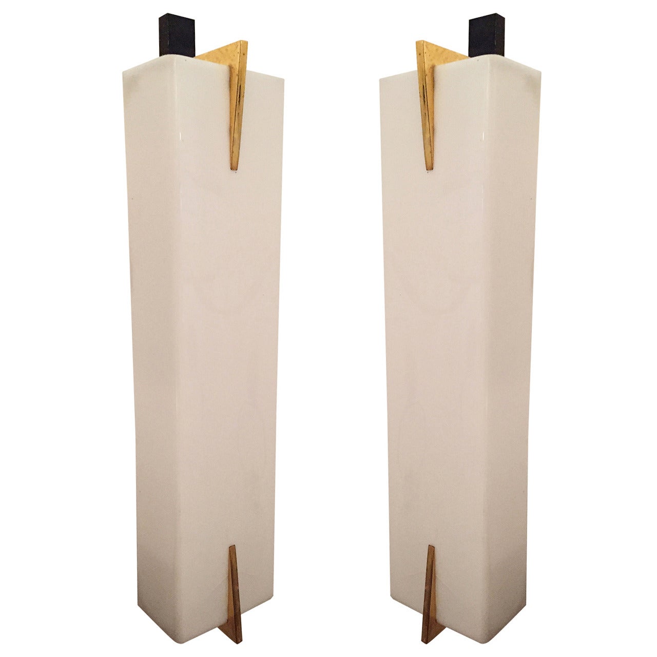 Large Pair of 1960s French Wall Lights