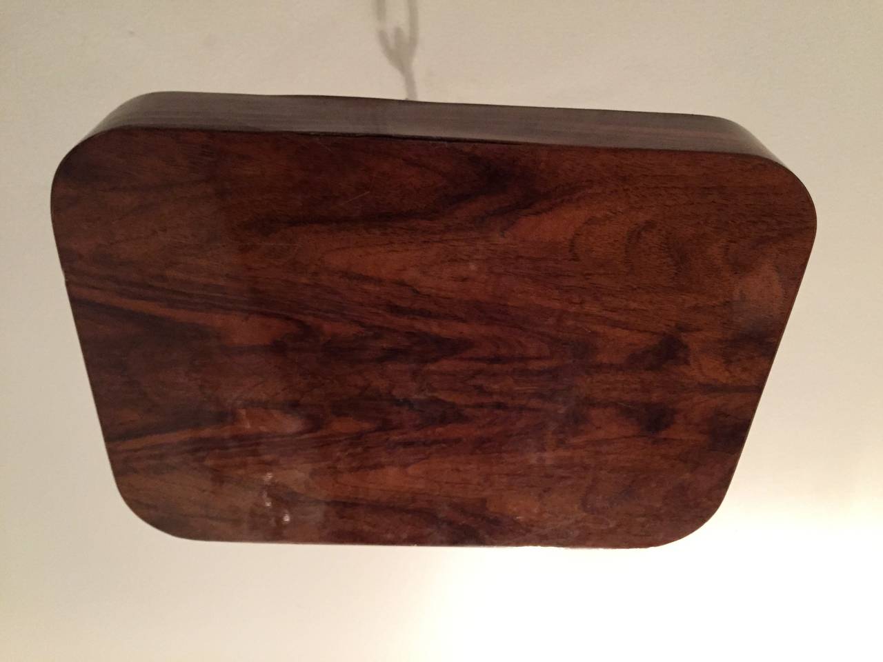Pair of French Flame Mahogany Flush Pendants In Excellent Condition For Sale In New York, NY