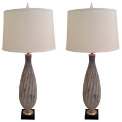Pair of 50's Venetian Glass Table Lamps