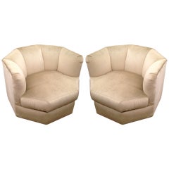 Vintage Pair of 1970's Deco "Prisma" Swivel Chairs