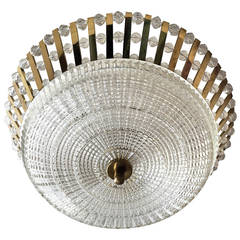 Austrian Crystal 1950s Flush Light