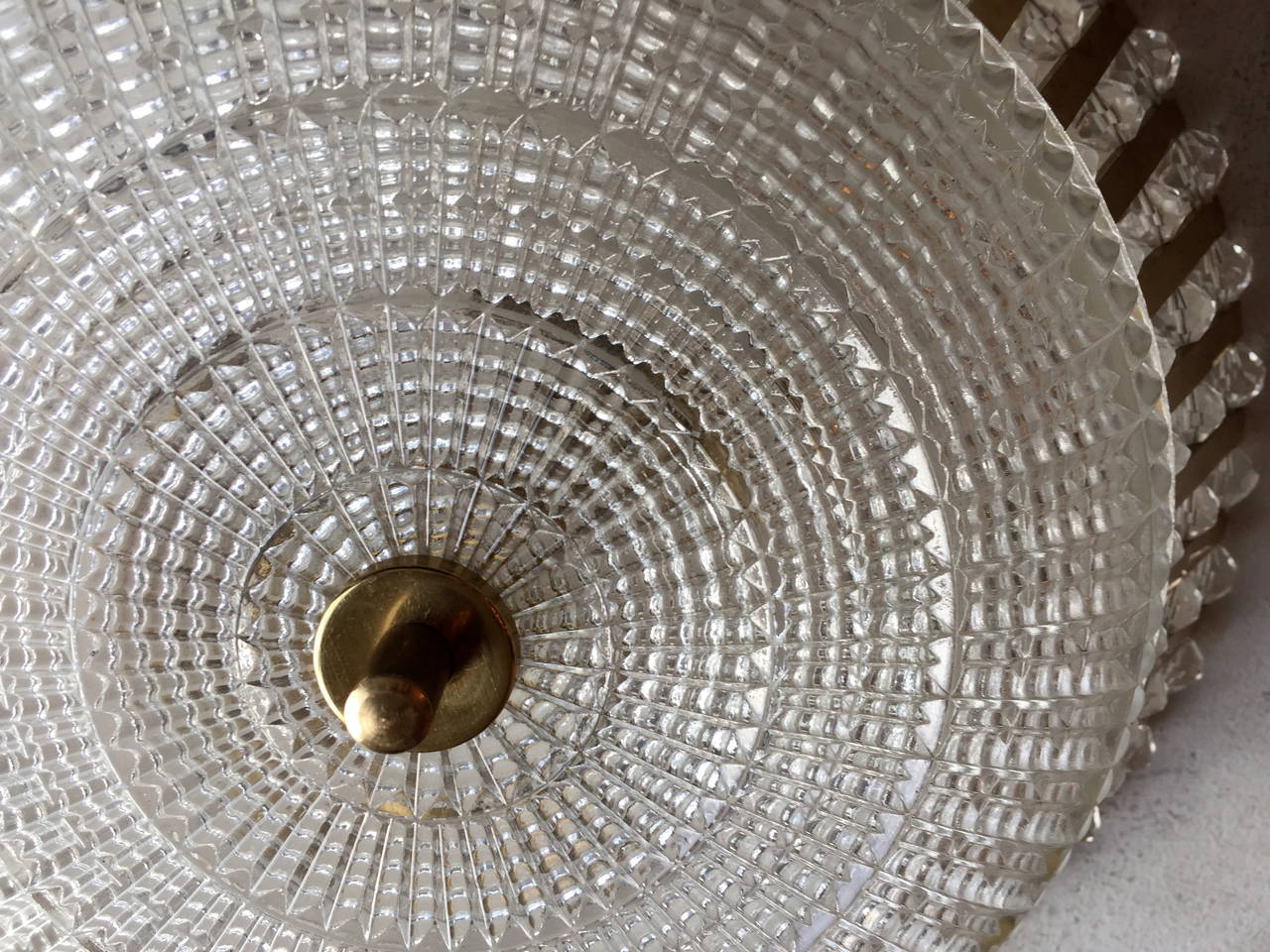 Austrian Crystal 1950s Flush Light In Excellent Condition In New York, NY