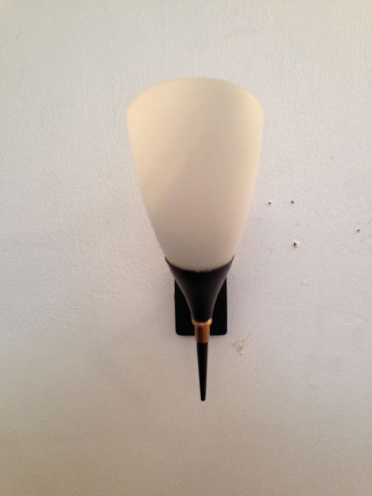 Mid-20th Century Pair of French 50s Wall Lights