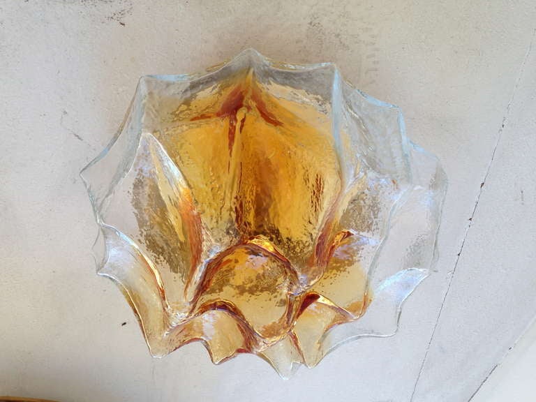 Verre Mazzega Murano Flush /Sconce Light en vente