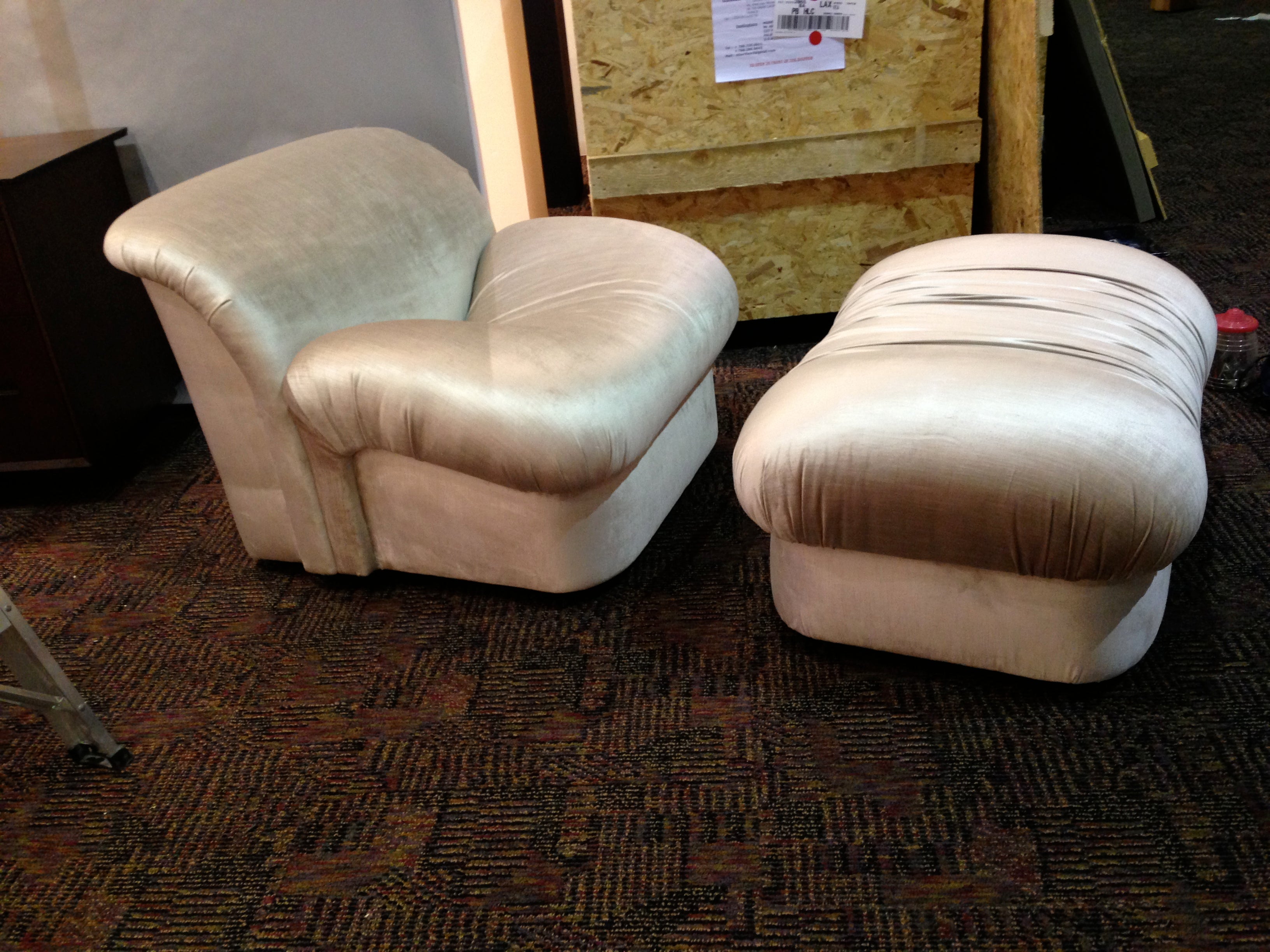 1980s "High Style"  Chair and Ottoman