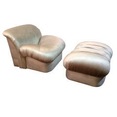 1980s "High Style"  Chair and Ottoman