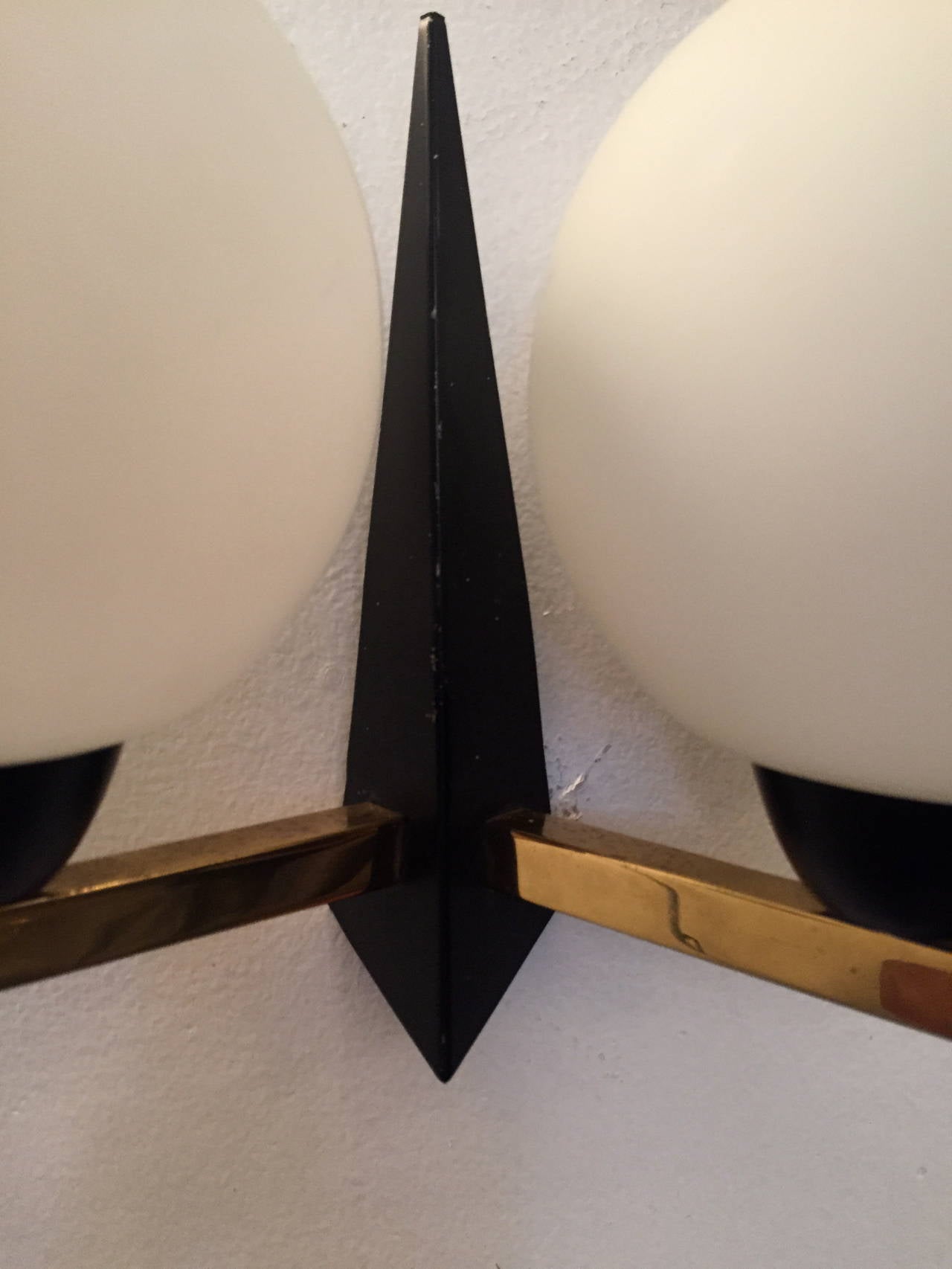 Mid-Century Modern Pair of French 1950s Wall Lights