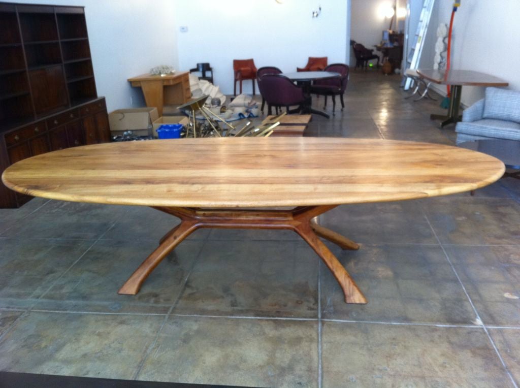 Mid-Century Modern Grand Koa California Craftsman Dining Table