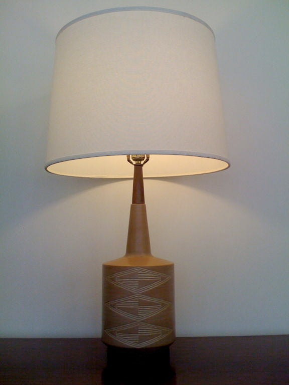 Pair of 50's Art Pottery Lamps