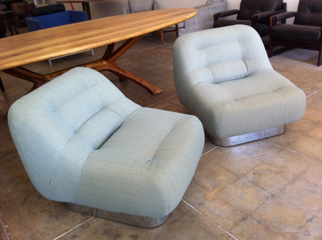 Cotton Pair of Stow Davis Sixties Lounge Chairs