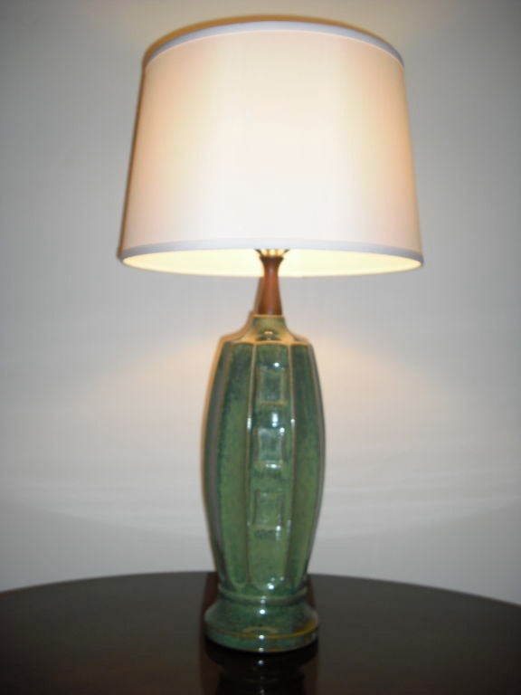 Art Deco Pair of 1940s Ceramic Table Lamps