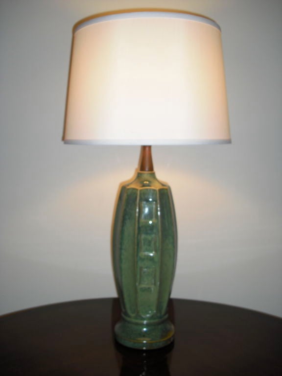 American Pair of 1940s Ceramic Table Lamps