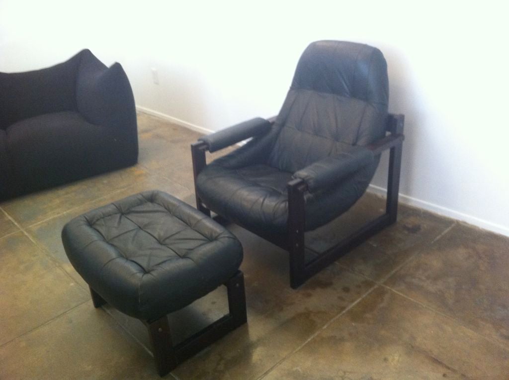 Brazilian Lounge Chair and Ottoman In Excellent Condition In New York, NY