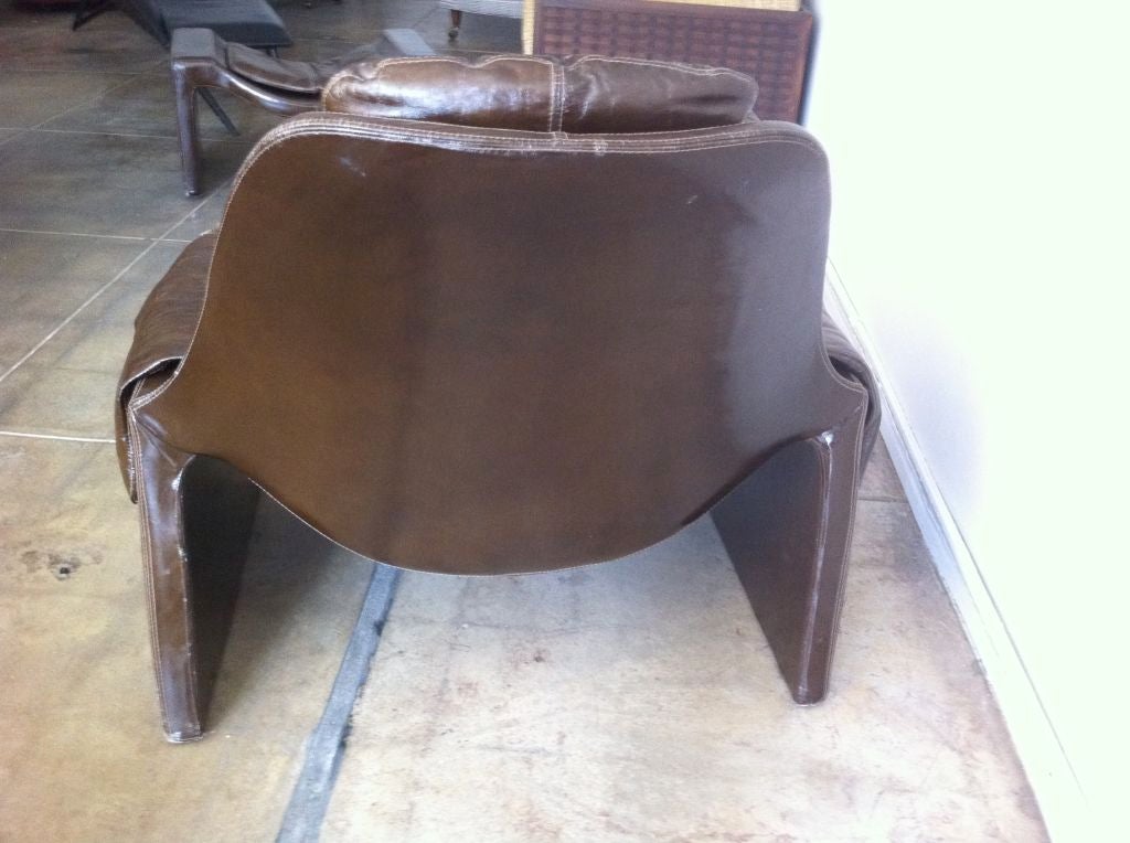 Rare 1970s Vittorio Introini for Saporiti Lounge Chair and Ottoman 1