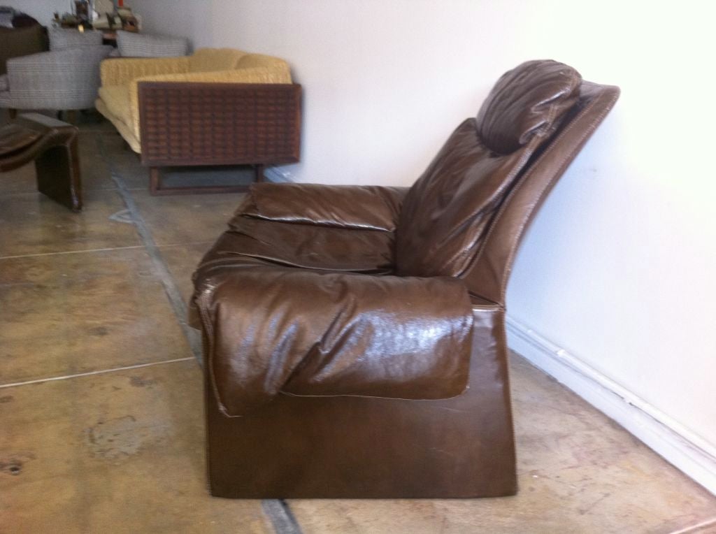 Rare 1970s Vittorio Introini for Saporiti Lounge Chair and Ottoman 2