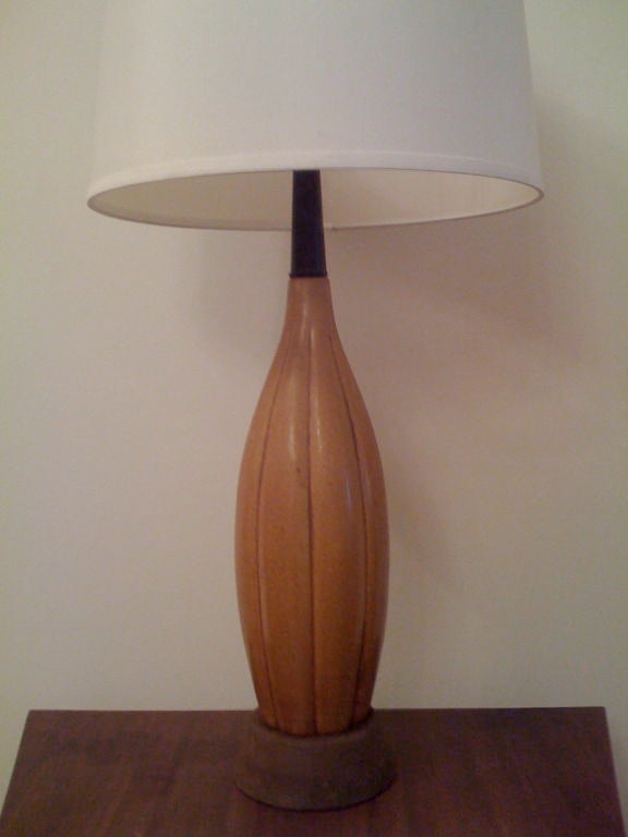 One Ceramic Gourd Table Lamp For Sale 3