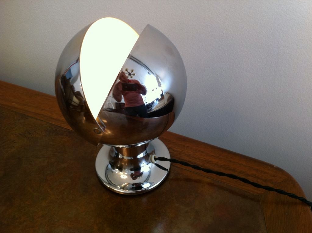 Italian 1960s Chrome Eclipse Lamp For Sale