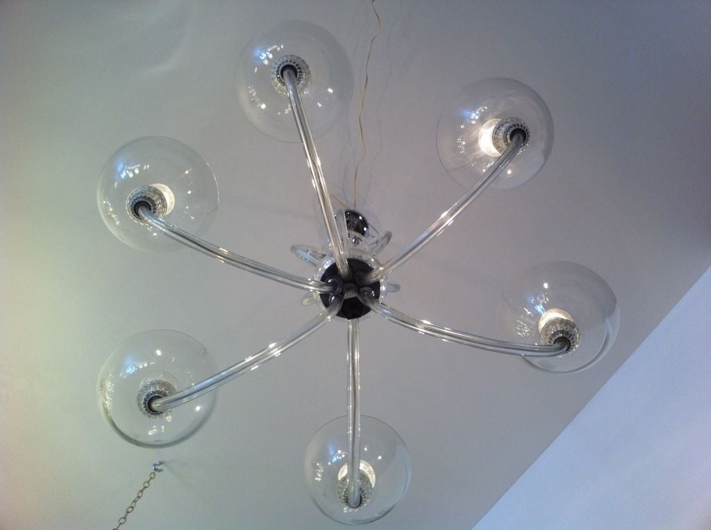 Seventies Bohemian Glass Chandelier For Sale 1