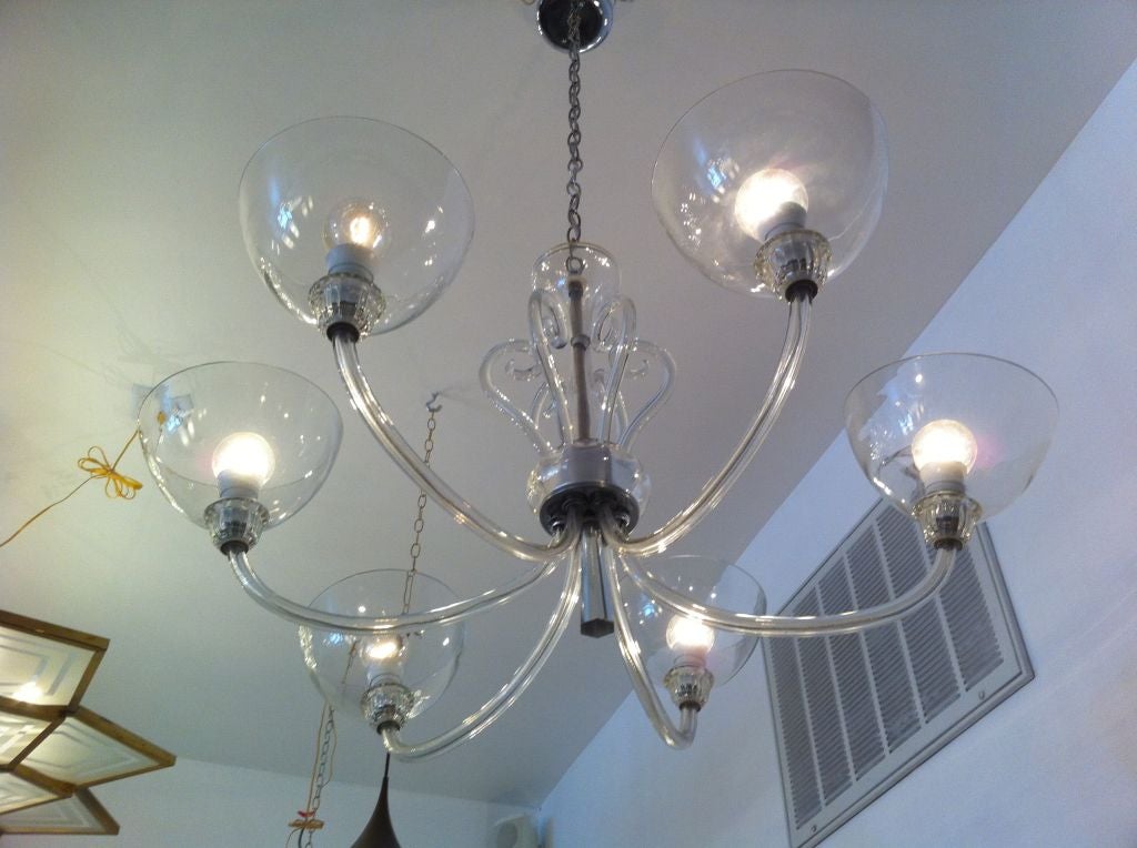 Seventies Bohemian Glass Chandelier For Sale 2